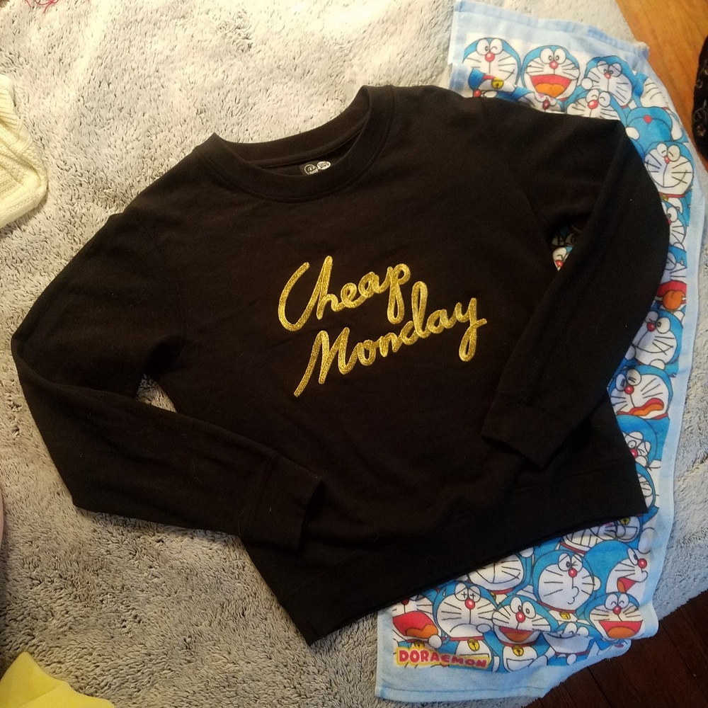 💀 Cheap Monday Embroidered Crew Neck Sweater 💀